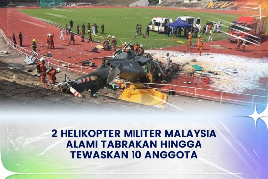 2 Helikopter Militer Malaysia Alami Tabrakan Hingga Tewaskan 10 Anggota