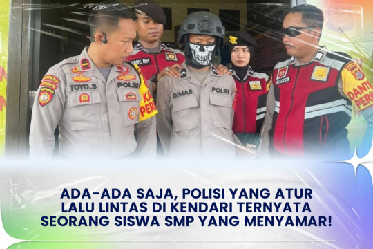 Ada-Ada Saja, Polisi Yang Atur Lalu Lintas Di Kendari Ternyata Seorang Siswa SMP Yang Menyamar!