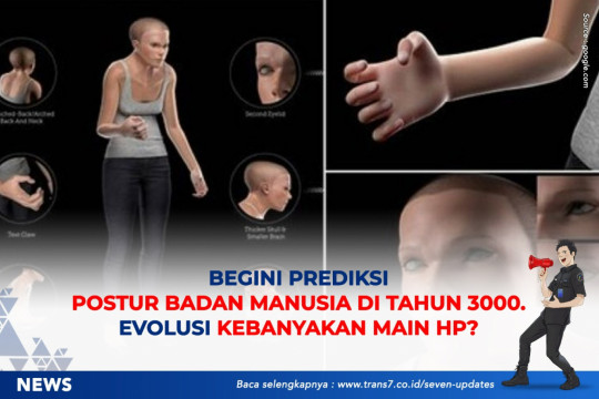Begini Prediksi Postur Badan Manusia Di Tahun 3000. Evolusi Kebanyakan Main HP?
