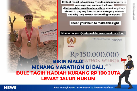 Bikin Malu! Menang Marathon Di Bali, Bule Tagih Hadiah Kurang Rp 100 Juta Lewat Jalur Hukum