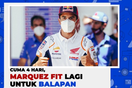 Cuma 4 Hari, Marquez Fit Lagi Untuk Balapan!