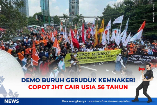 Demo Buruh Geruduk Kemnaker, Copot JHT Cair Usia 56 Tahun