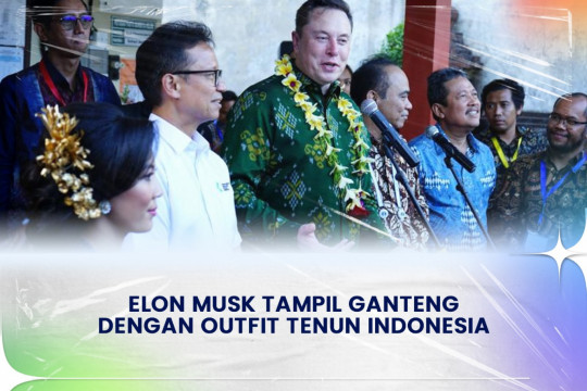 Elon Musk Tampil Ganteng Dengan Outfit Tenun Indonesia