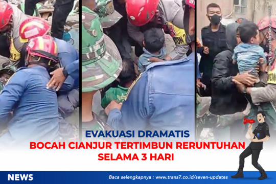 Evakuasi Dramatis Bocah Cianjur Tertimbun Reruntuhan Selama 3 Hari