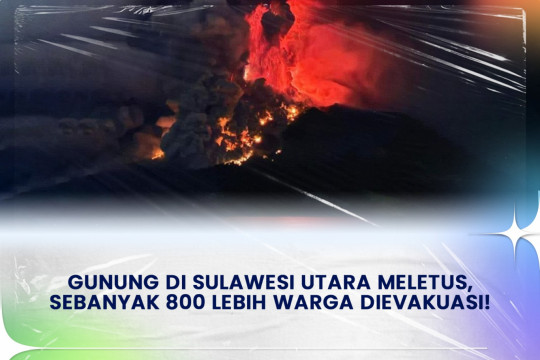 Gunung Di Sulawesi Utara Meletus, Sebanyak 800 Lebih Warga Dievakuasi!