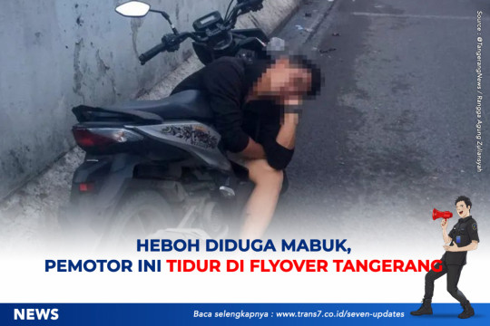 Heboh Diduga Mabuk, Pemotor Ini Tidur Di Flyover Tangerang