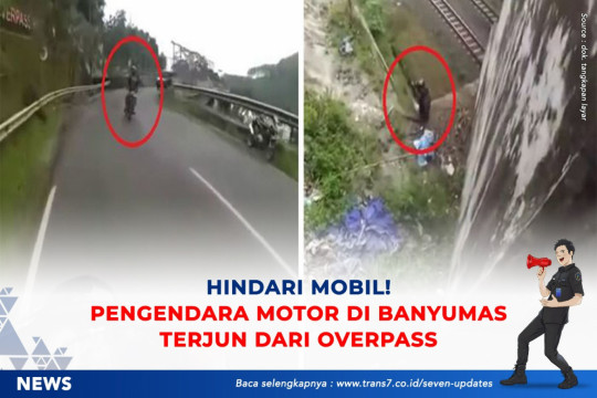 Hindari Mobil, Pengendara Motor Di Banyumas Terjun Dari Overpass