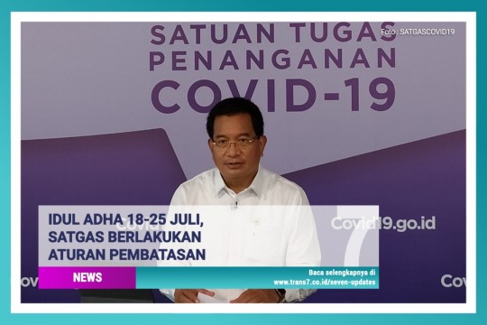 Idul Adha 18-25 Juli, Satgas Berlakukan Aturan Pembatasan