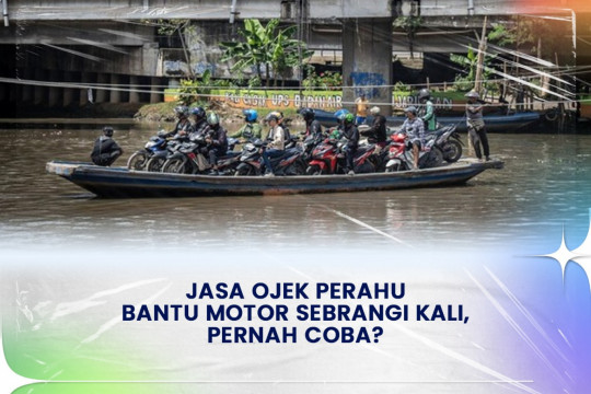 Jasa Ojek Perahu Bantu Motor Sebrangi Kali, Pernah Coba?