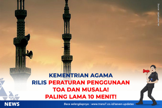 Kementerian Agama Rilis Peraturan Penggunaan Toa Masjid Dan Musala, Paling Lama 10 Menit!
