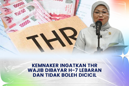 Kemnaker Ingatkan THR Wajib Dibayar H-7 Lebaran Dan Tidak Boleh Dicicil