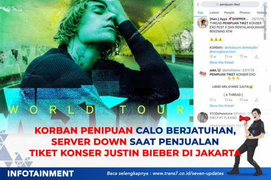 Korban Penipuan Calo Berjatuhan, Server Down Saat Penjualan Tiket Konser Justin Bieber Di Jakarta