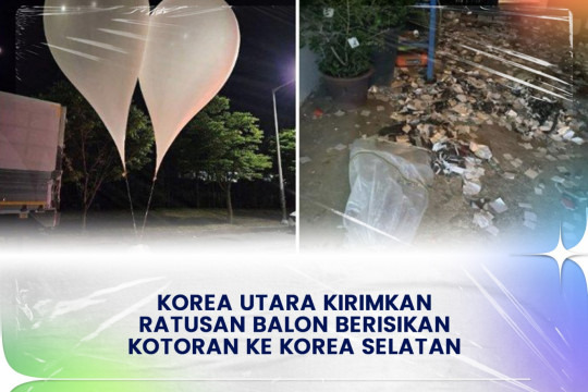 Korea Utara Kirimkan Ratusan Balon Berisikan Kotoran Ke Korea Selatan