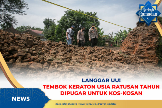 Langgar UU, Tembok Keraton Usia Ratusan Tahun Dipugar Untuk Kos-kosan