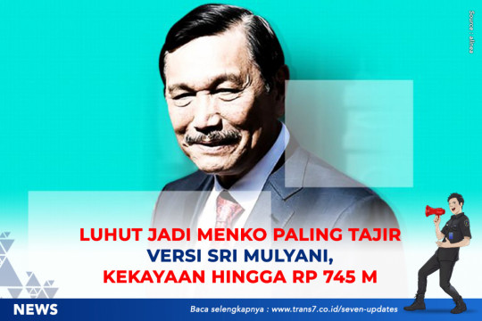Luhut Jadi Menko Paling Tajir Versi Sri Mulyani, Kekayaan Hingga Rp745 M
