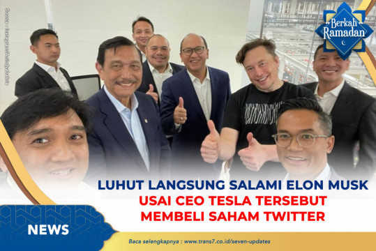 Luhut Langsung Salami Elon Musk Usai CEO Tesla Tersebut Membeli Saham Twitter