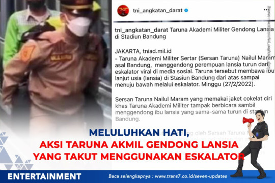 Meluluhkan Hati, Aksi Taruna Akmil Gendong Lansia Yang Takut Menggunakan Eskalator