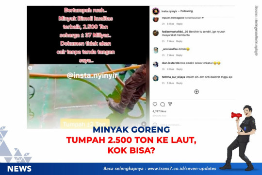 Minyak Goreng Tumpah Ke Laut 2.500 Ton, Kok Bisa?