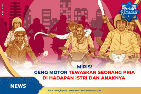 Miris! Geng Motor Tewaskan Seorang Pria Di Hadapan Istri Dan Anaknya