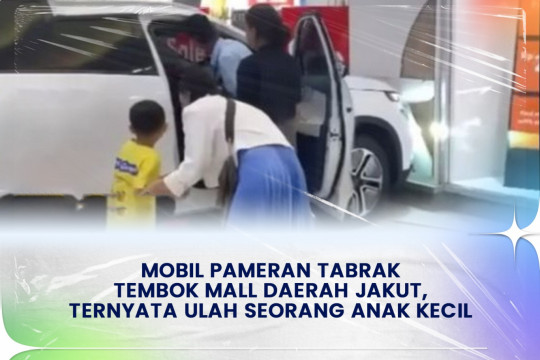 Mobil Pameran Tabrak Tembok Mall Daerah Jakut, Ternyata Ulah Seorang Anak Kecil