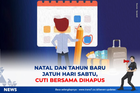 Natal Dan Tahun Baru Jatuh Hari Sabtu, Cuti Bersama Dihapus