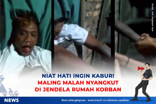 Niat Hati Ingin Kabur, Maling Malah Nyangkut Di Jendela Rumah Korban