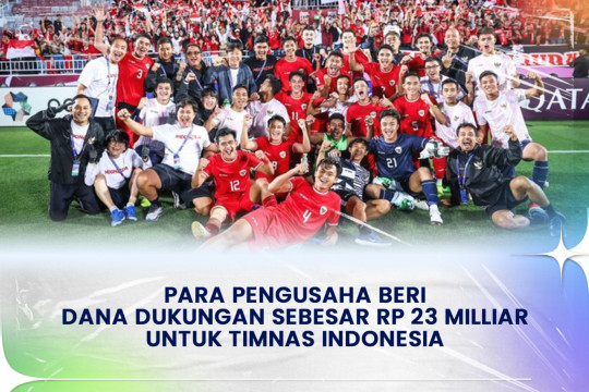 Para Pengusaha Beri Dana Dukungan Sebesar Rp 23 Milliar Untuk Timnas Indonesia