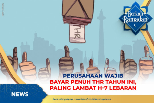 Perusahaan Wajib Bayar Penuh THR Tahun Ini, Paling Lambat H-7 Lebaran