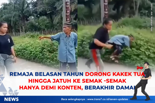 Remaja Belasan Tahun Dorong Kakek Tua Hingga Jatuh Ke Semak-Semak Hanya Demi Konten, Berakhir Damai
