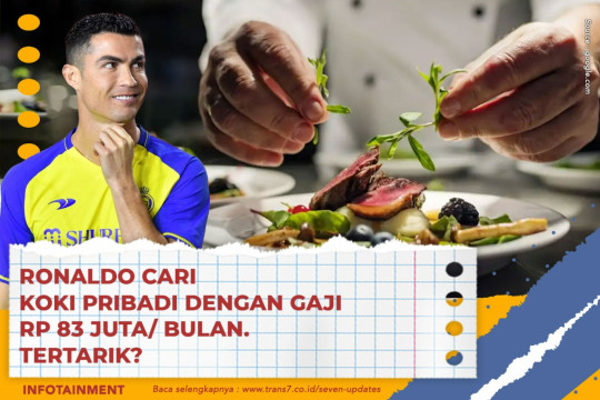 Ronaldo Cari Koki Pribadi Dengan Gaji Rp 83 Juta/ Bulan. Tertarik?