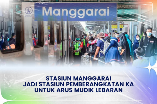 Stasiun Manggarai Jadi Stasiun Pemberangkatan KA untuk Arus Mudik Lebaran