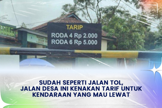 Sudah Seperti Jalan Tol, Jalan Desa Ini Kenakan Tarif Untuk Kendaraan Yang Mau Lewat