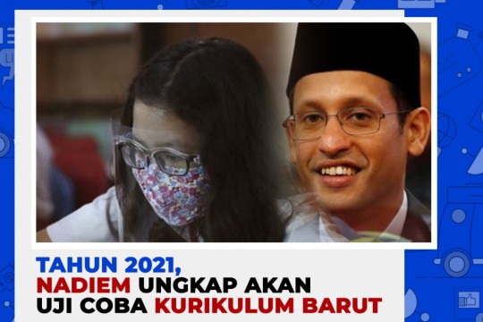 Tahun 2021, Nadiem Ungkap Akan Uji Coba Kurikulum Baru