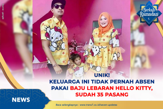 Unik! Keluarga Ini Tidak Pernah Absen Pakai Baju Lebaran Hello Kitty, Sudah 35 Pasang