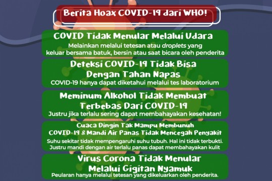 WHO: Ini Berita Hoax COVID-19!