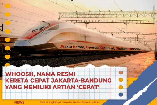 Whoosh, Nama Resmi Kereta Cepat Jakarta-Bandung yang Memiliki Artian ‘Cepat’